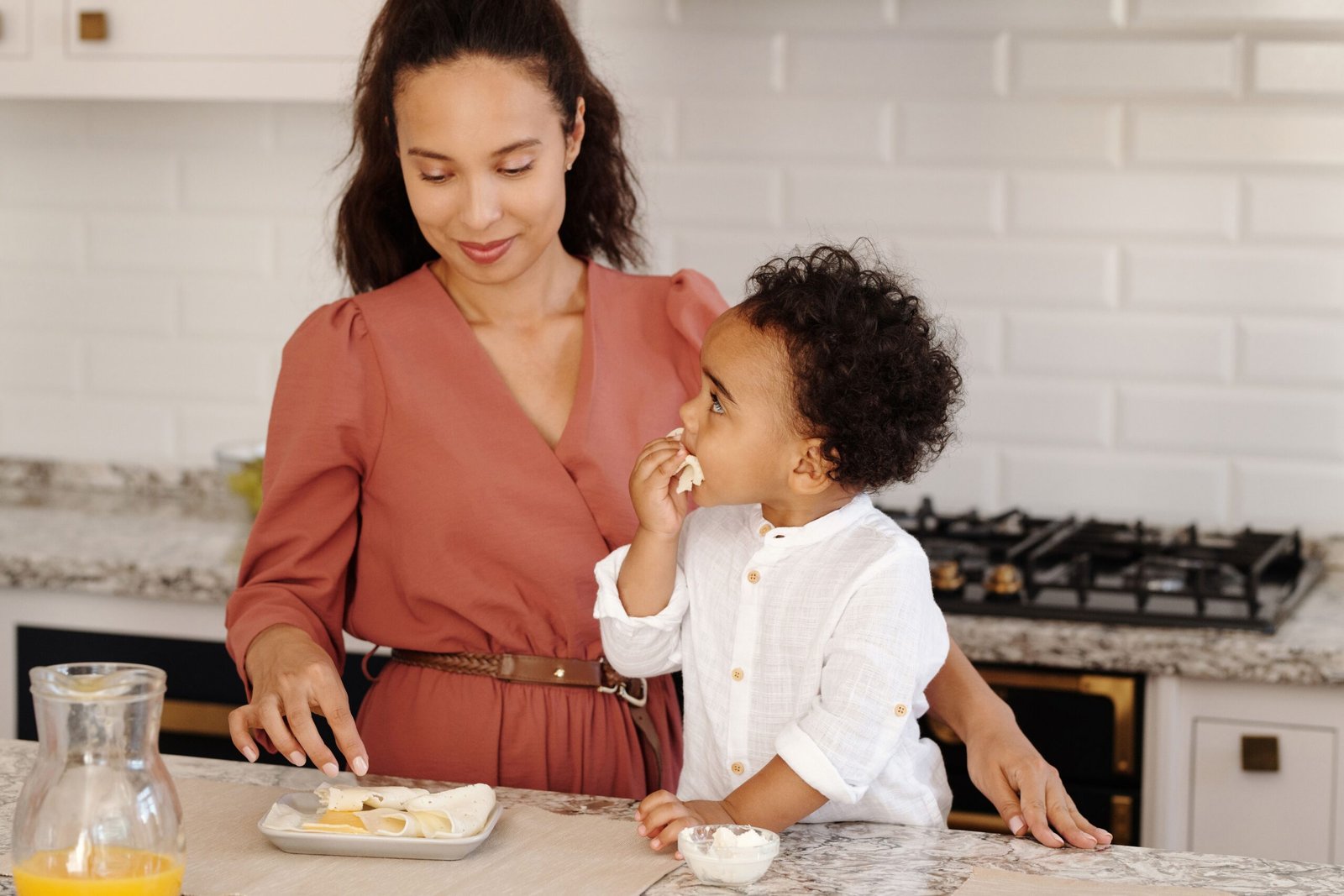 Parent and young child reconnecting quietly after a hard day
